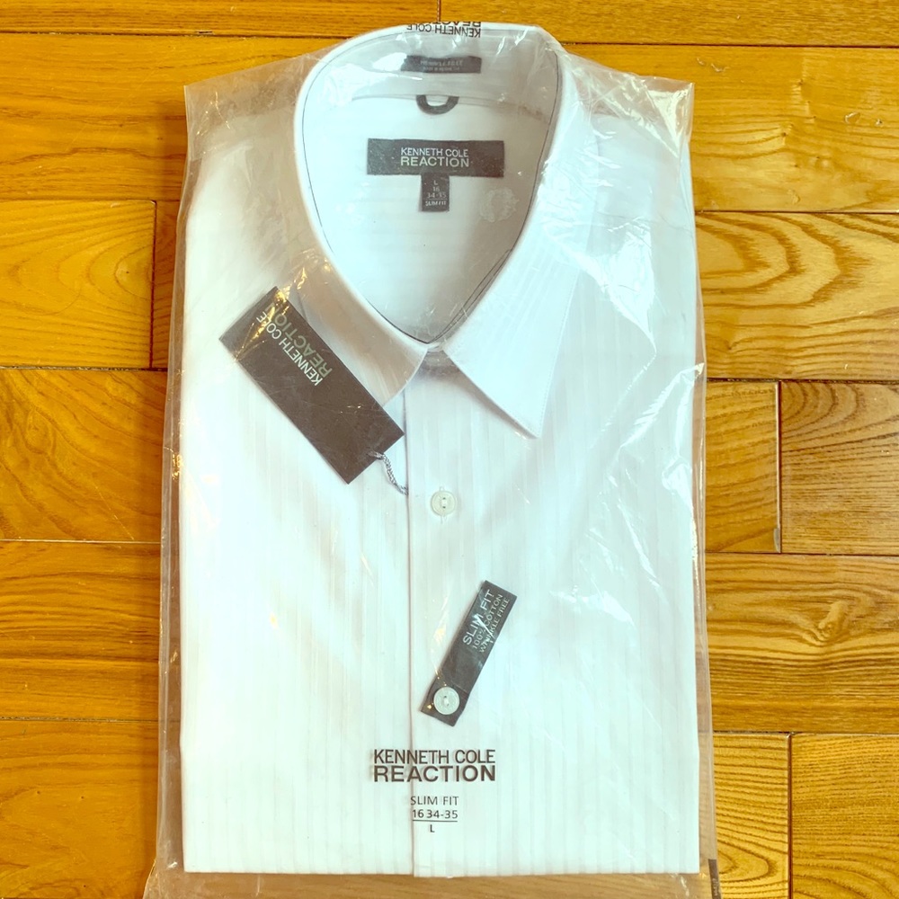New Kenneth Cole Reaction Slim Fit Shirt 16 34-35